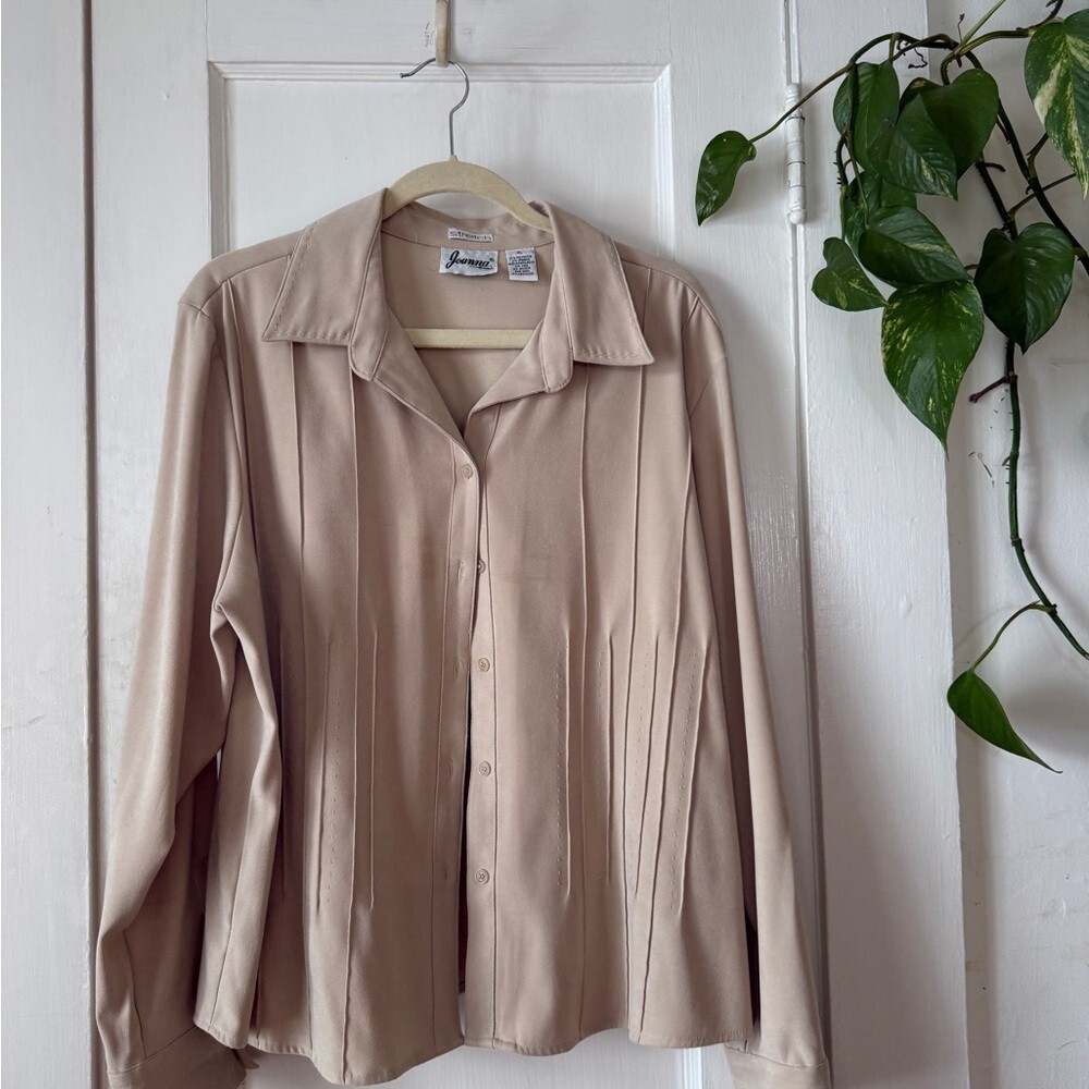 Joanna Beige Stretch Top size x-large